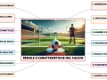 Schema sulle regole del calcio. Si parla di quanto dura l'intervallo nel calcio, campo, pallone, arbitri e giocatori.