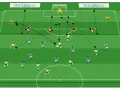 Schema tattico che illustra i principi di gioco in fase difensiva, con giocatori che si muovono per coprire gli spazi e intercettare il pallone.