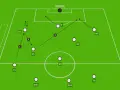 Schema tattico 3-5-2 con movimenti offensivi: triangolazione tra TS, CS e AS per creare superiorità numerica.