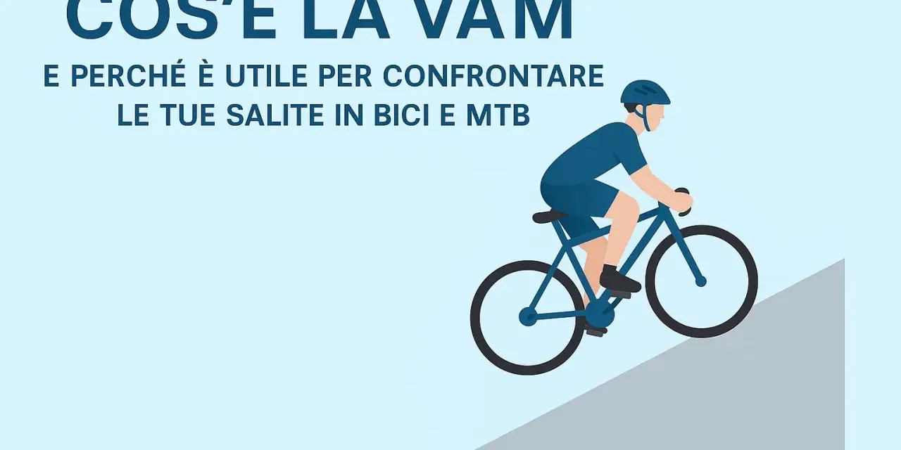 Ciclista in salita, per capire la tua vam (velocità aerobica massima) e migliorare le prestazioni in bici e MTB.