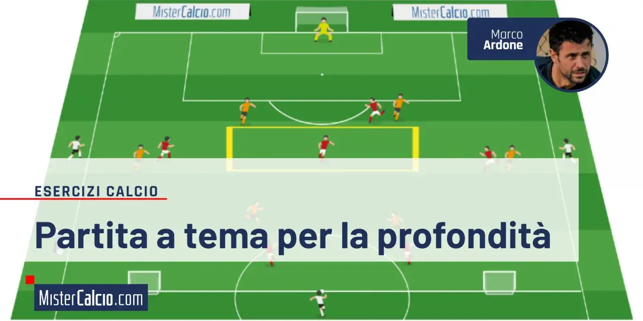 Schema di gioco per partite a tema divertenti calcio, con giocatori in campo e un allenatore.
