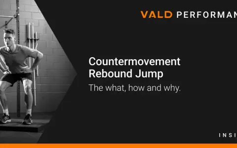 Atleta in posizione di squat pronto per un contromovimento rebound jump. Vald Performance.