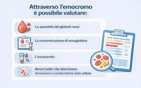 L'emocromo valuta globuli rossi, emoglobina ed ematocrito, indicatori importanti per chi pratica sport e per escludere l'anemia.