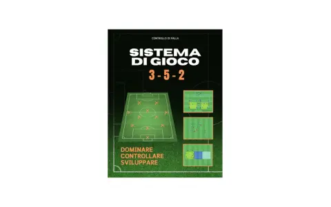 Schema tattico 3-5-2 con esercizi per allenare il controllo di palla, dominare, controllare e sviluppare il gioco.