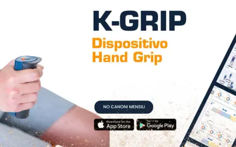 Test di forza della presa con K-Grip, dispositivo Hand Grip. Monitora i tuoi progressi con l'app.