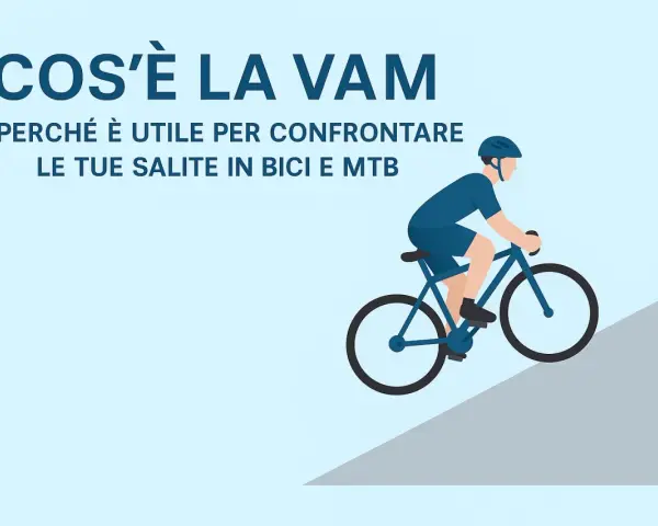 Ciclista in salita, per capire la tua vam (velocità aerobica massima) e migliorare le prestazioni in bici e MTB.