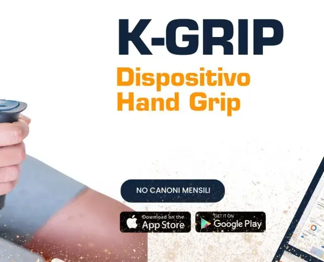 Test di forza della presa con K-Grip, dispositivo Hand Grip. Monitora i tuoi progressi con l'app.