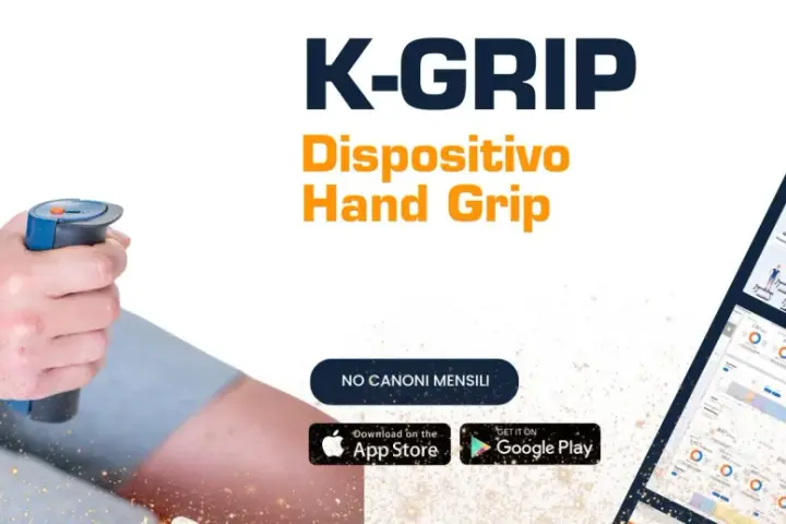 Test di forza della presa con K-Grip, dispositivo Hand Grip. Monitora i tuoi progressi con l'app.
