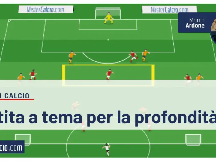 Schema di gioco per partite a tema divertenti calcio, con giocatori in campo e un allenatore.