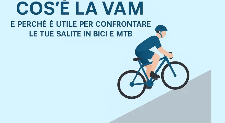 Ciclista in salita, per capire la tua vam (velocità aerobica massima) e migliorare le prestazioni in bici e MTB.